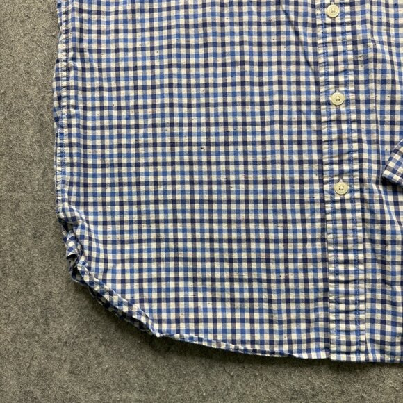 Brooks Brothers Oxford Button-Down Shirt Men L Blue Check Gingham OCBD 44" - Picture 4 of 13